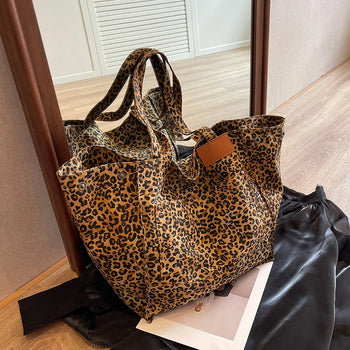 Vintage Leopard Pattern Tote Bag