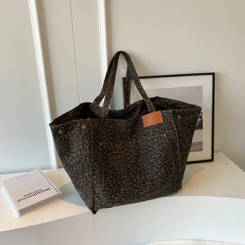 Vintage Leopard Pattern Tote Bag