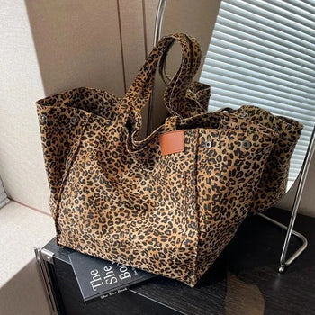 Vintage Leopard Pattern Tote Bag